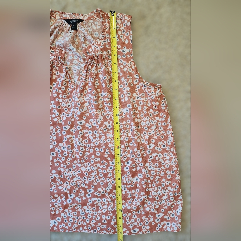 Simply Vera Vera Wang Large Terracotta Floral Boho Sleeveless Blouse - Picture 7 of 7
